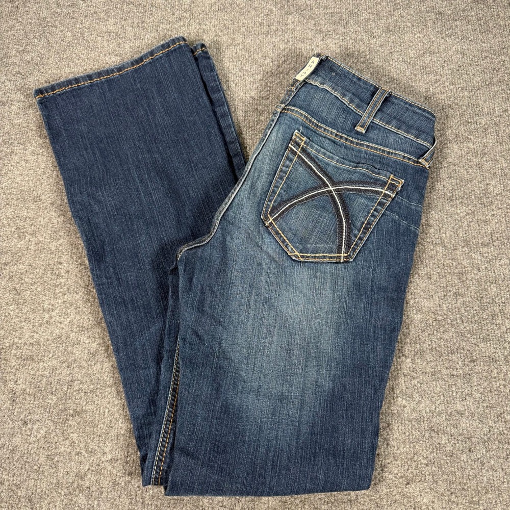 Ariat REAL Denim Lita Bootcut Jeans Womens 29R Medium Wash Embroidered #4899